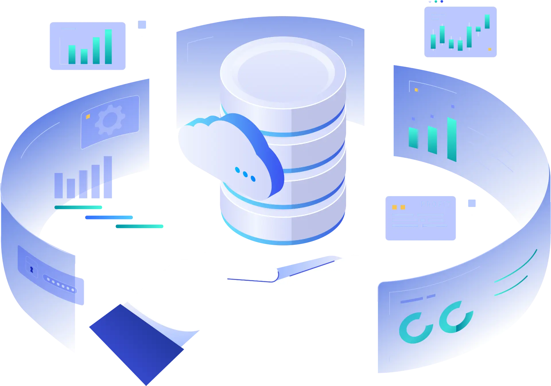 ProCare managed workstations banner with cloud, server, and analytics visuals, representing secure workstation management and improved user support for Australian businesses.