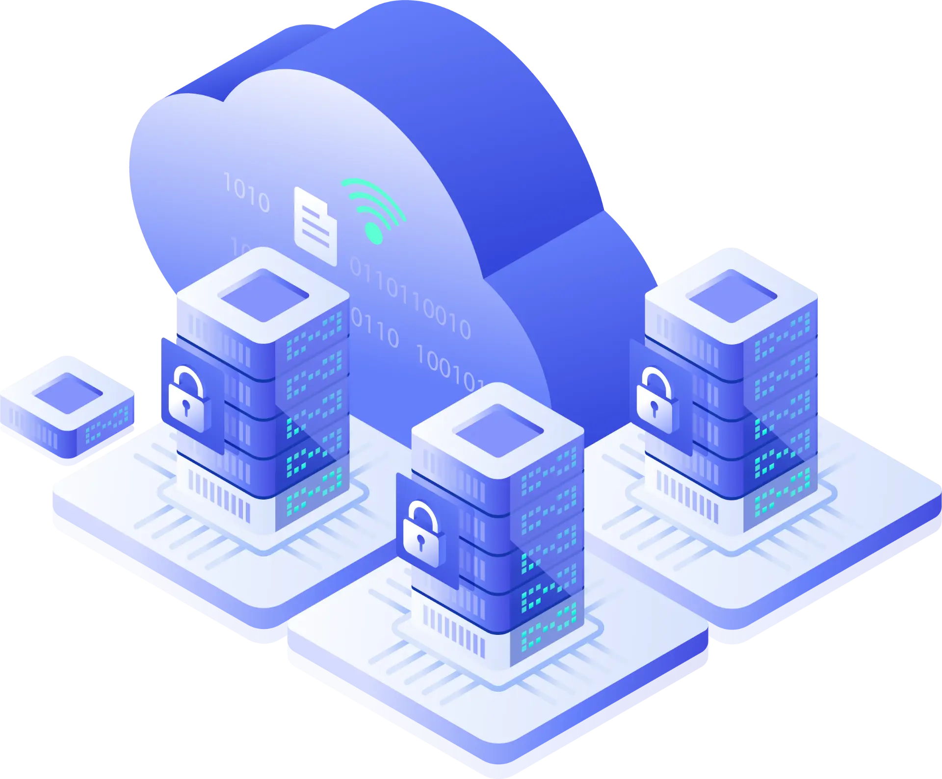 cloud backup banner with servers, cloud icon, and security visuals, representing secure, scalable, and tailored cloud backup solutions for Australian businesses.